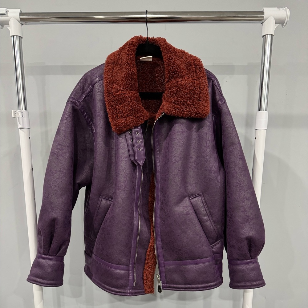 Women's Purple Jacket with wine color inside
from urban outfitters coat size Lg - Picture 2 of 2